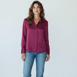 NWT - Ann Taylor Elegant Silk Women’s  Top in Rich Purple
